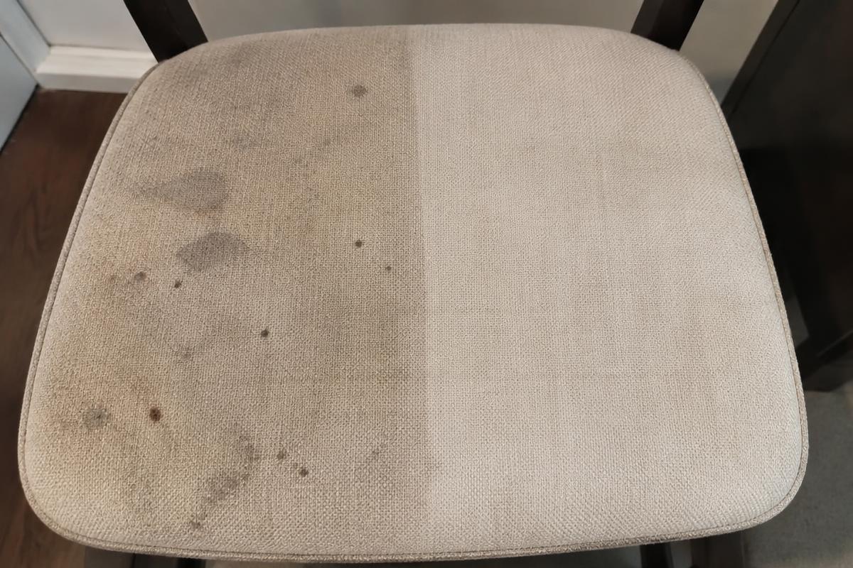 Chaise avant et après nettoyage